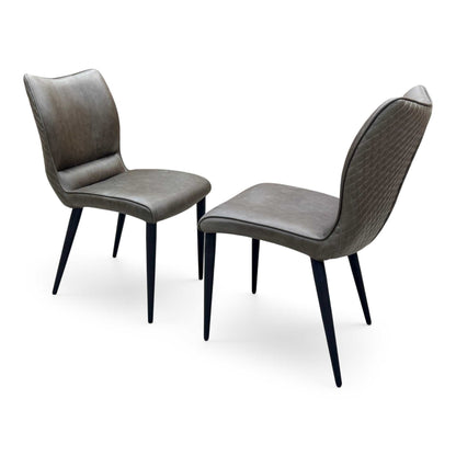 'Murcia' Antiqued Grey Fabric Dining Chairs - Set of 2 Furniture Village