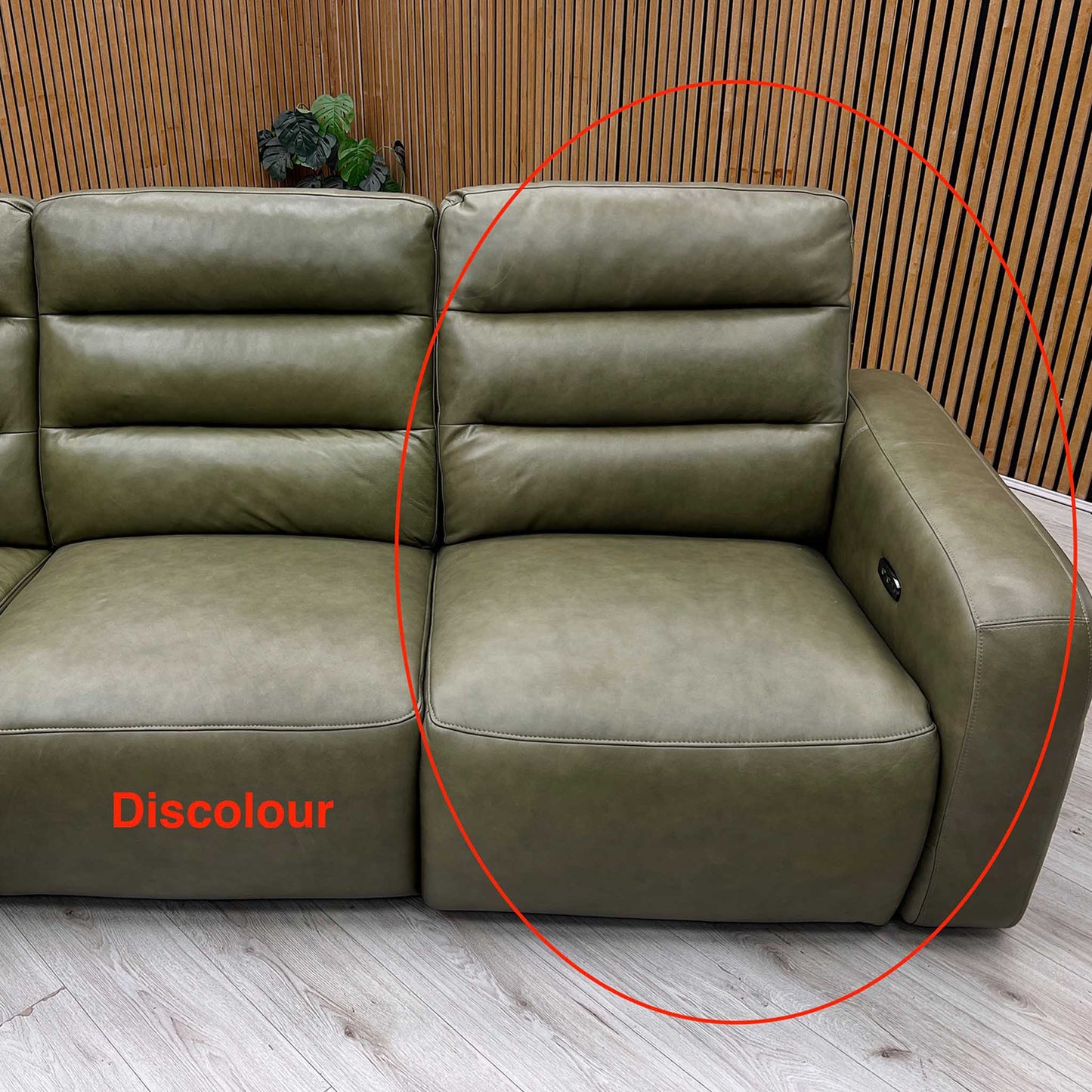 'Jumbo’ Ca-699e Olive Green Leather Large Power Recliner Corner Sofa Furniture Village