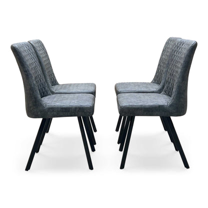 ‘Earth’ Graphite Grey Faux Leather Set of 4 Dining Chairs