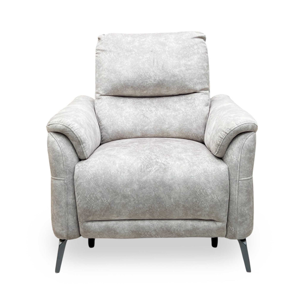 ‘Daytona’ Marble Cream Velvet Fabric Power Recliner Chair Furniture Village