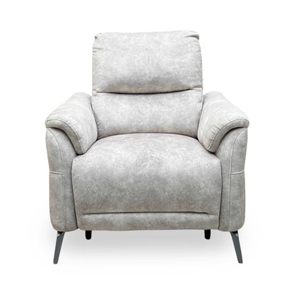 ‘Daytona’ Marble Cream Velvet Fabric Power Recliner Chair Furniture Village