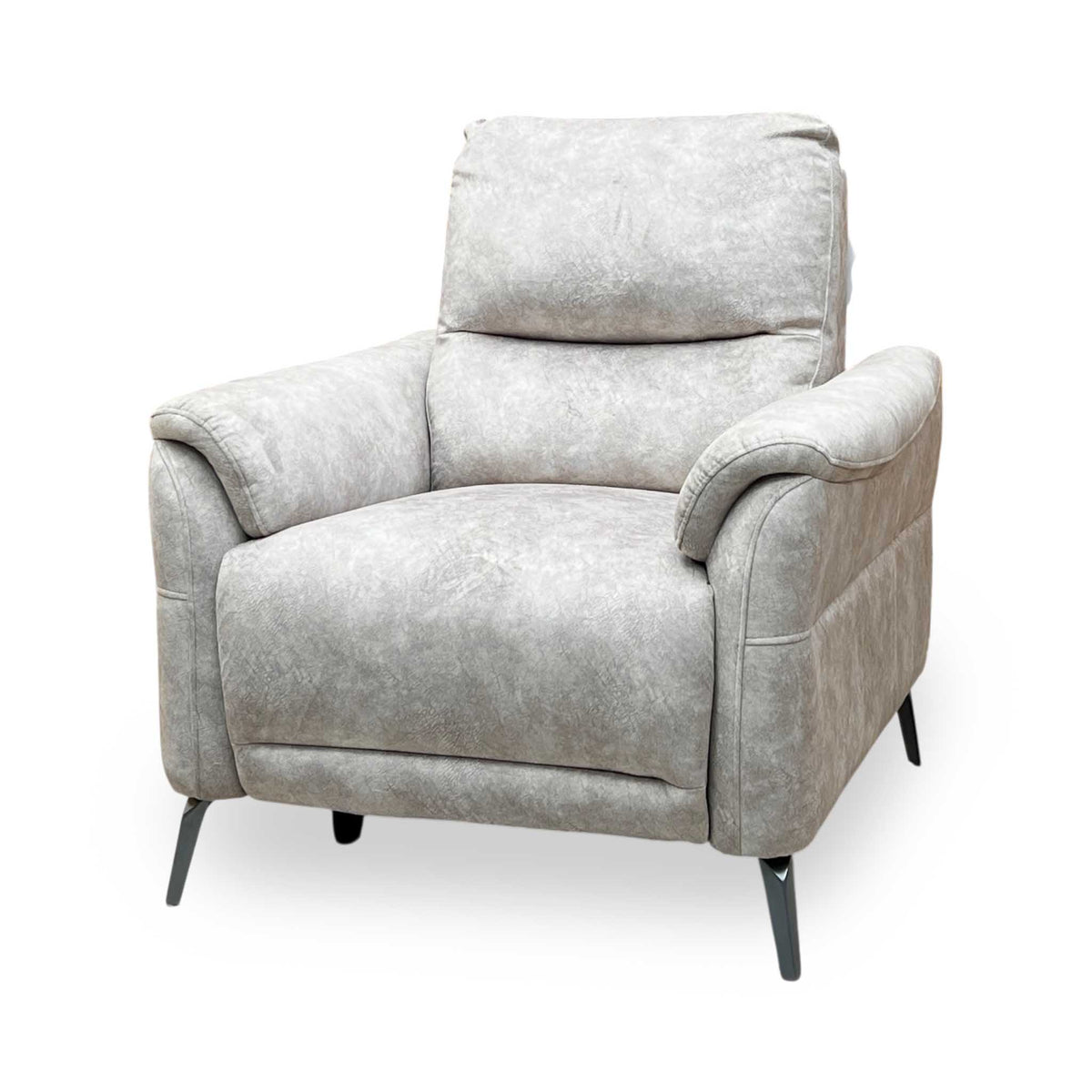 ‘Daytona’ Marble Cream Velvet Fabric Power Recliner Chair Furniture Village