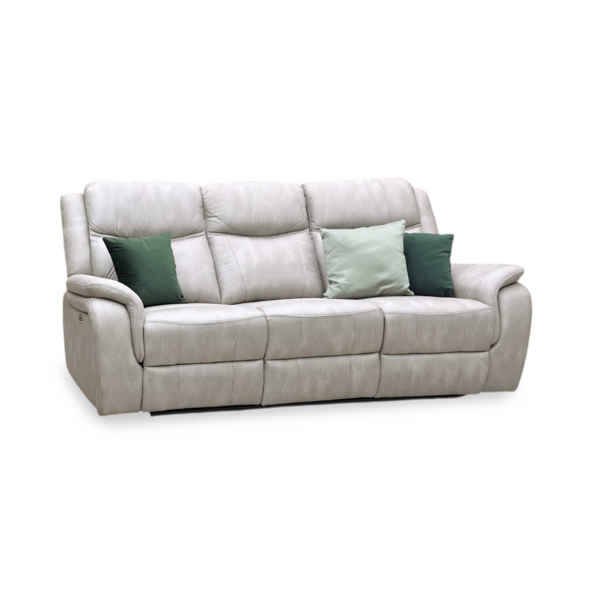 ‘Texas’ Stainley Stone Microfibre 3 Seater Power Recliner Sofa Thornbrook (a Joseph James brand)