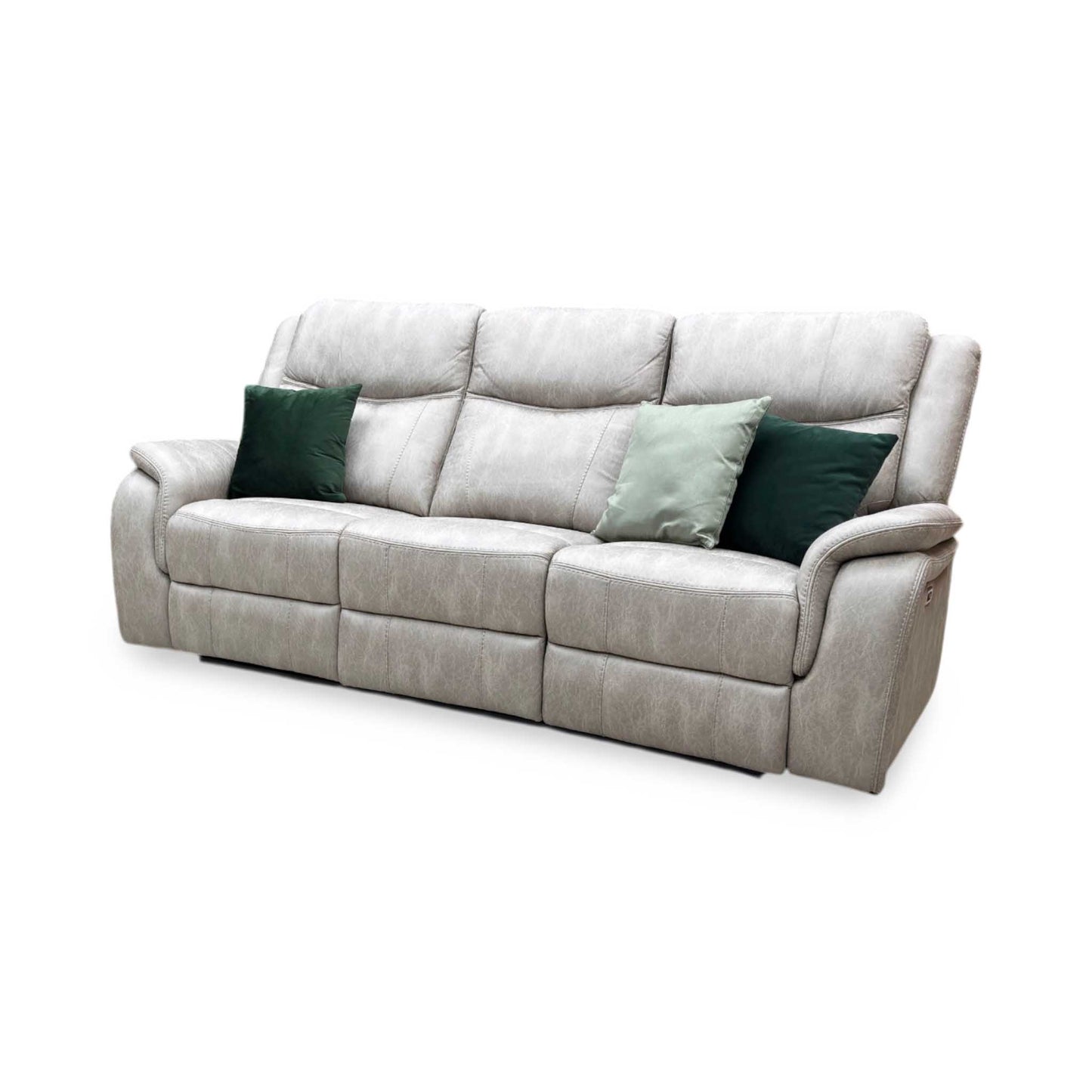 ‘Texas’ Stainley Stone Microfibre 3 Seater Power Recliner Sofa Thornbrook (a Joseph James brand)