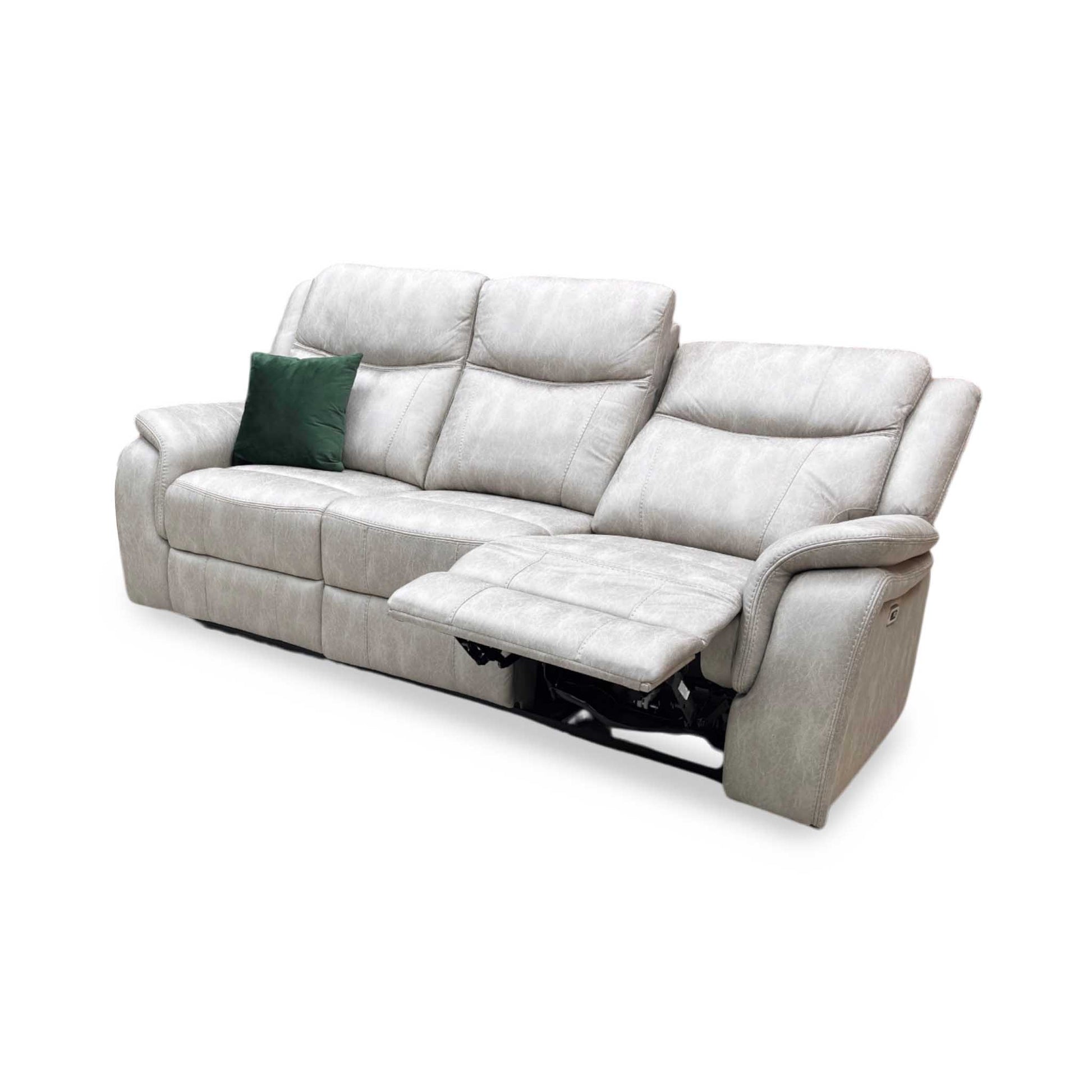 ‘Texas’ Stainley Stone Microfibre 3 Seater Power Recliner Sofa Thornbrook (a Joseph James brand)
