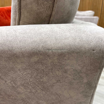 ‘Amora’ Dapple Cream Chrome Insert Fabric 3 Seater Sofa + Chair Furniture Village
