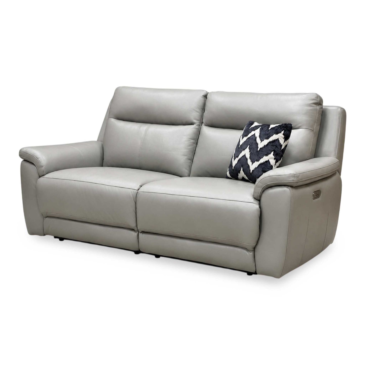 'Bobby' Cat-55/64 Elephant Grey Leather 2 Seater Power Recliner Sofa Direct From Manufacturer