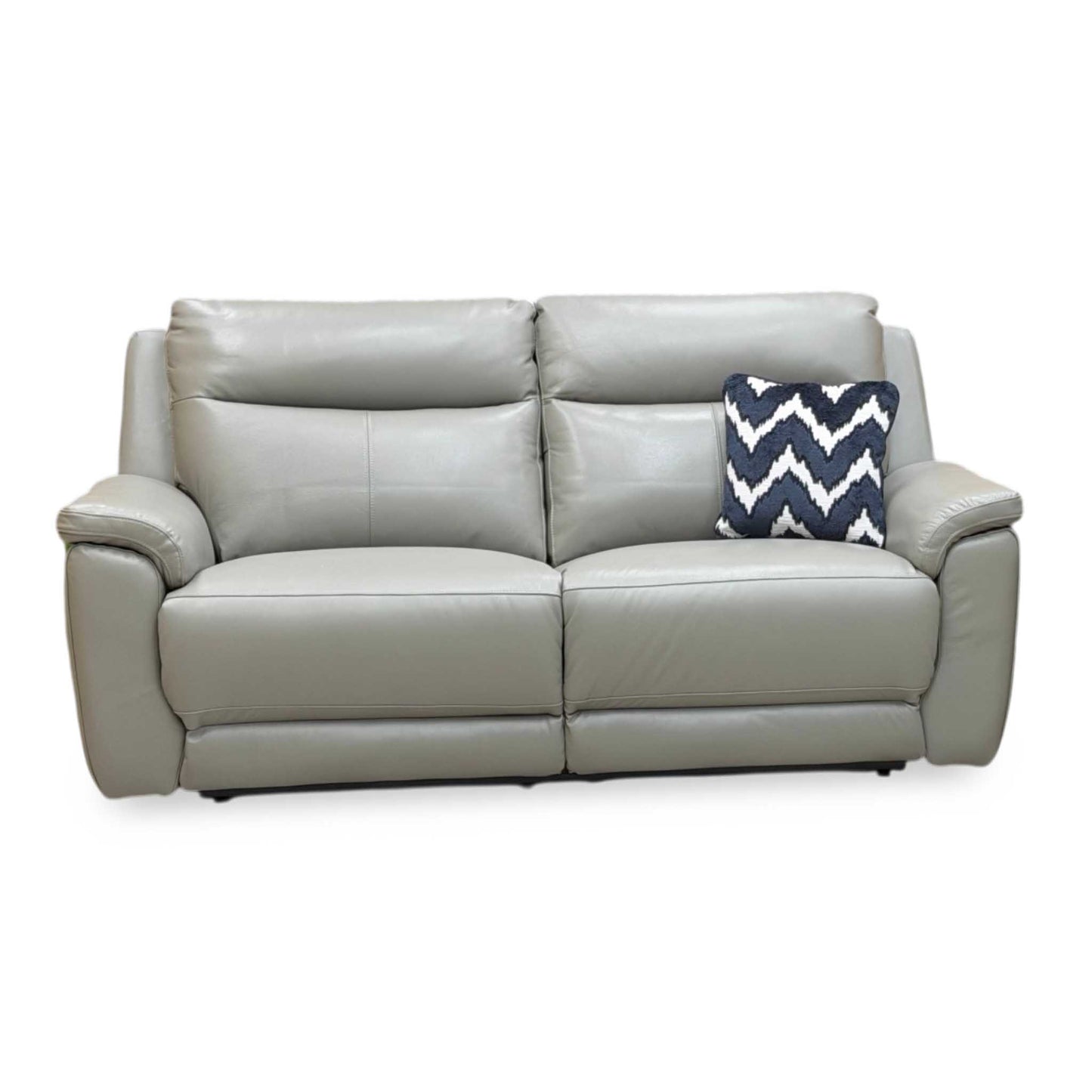 'Bobby' Cat-55/64 Elephant Grey Leather 2 Seater Power Recliner Sofa Direct From Manufacturer