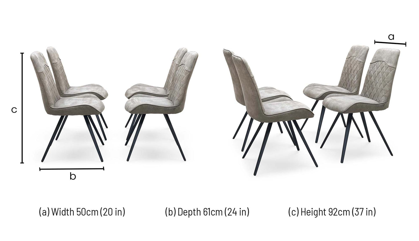 ‘Warrior’ Taupe Fabric Set of 4 Standard Dining Chairs