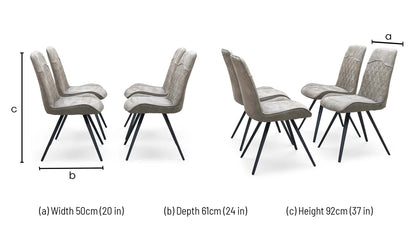 ‘Warrior’ Taupe Fabric Set of 4 Standard Dining Chairs