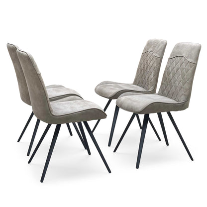 ‘Warrior’ Taupe Fabric Set of 4 Standard Dining Chairs