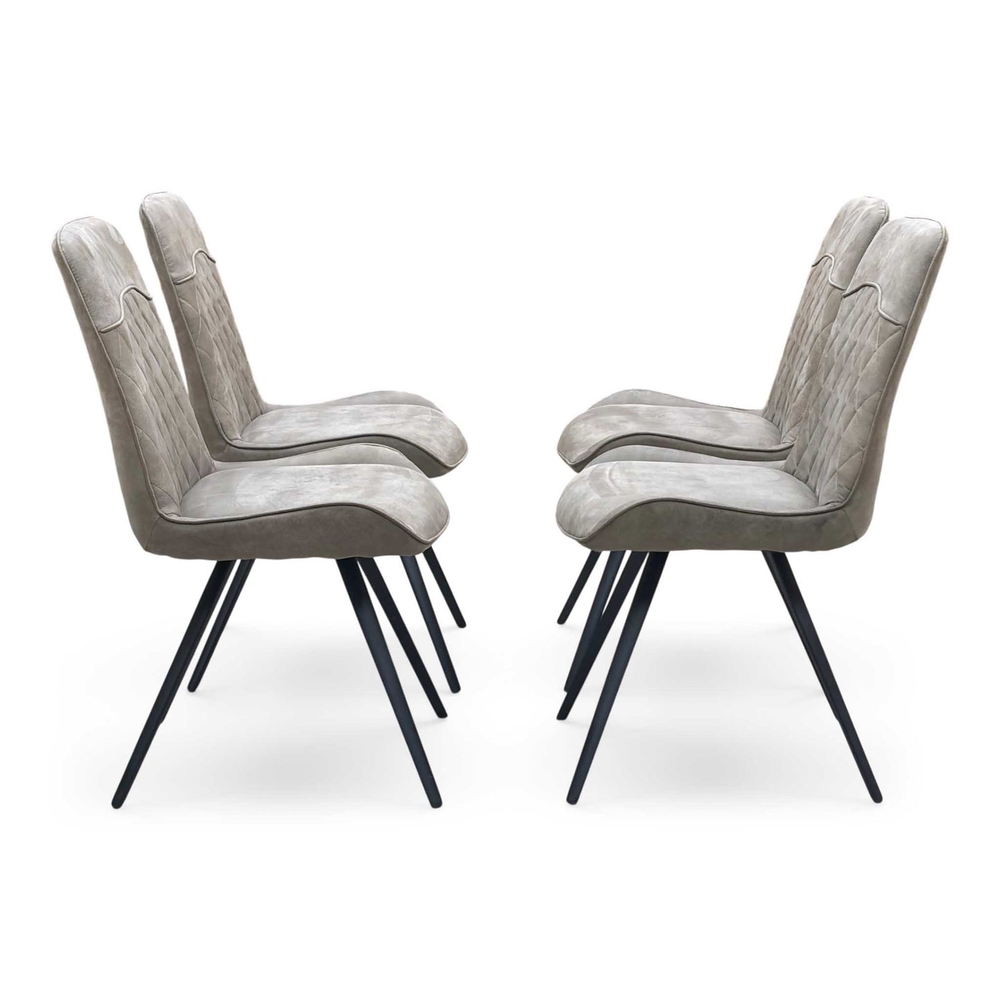 ‘Warrior’ Taupe Fabric Set of 4 Standard Dining Chairs