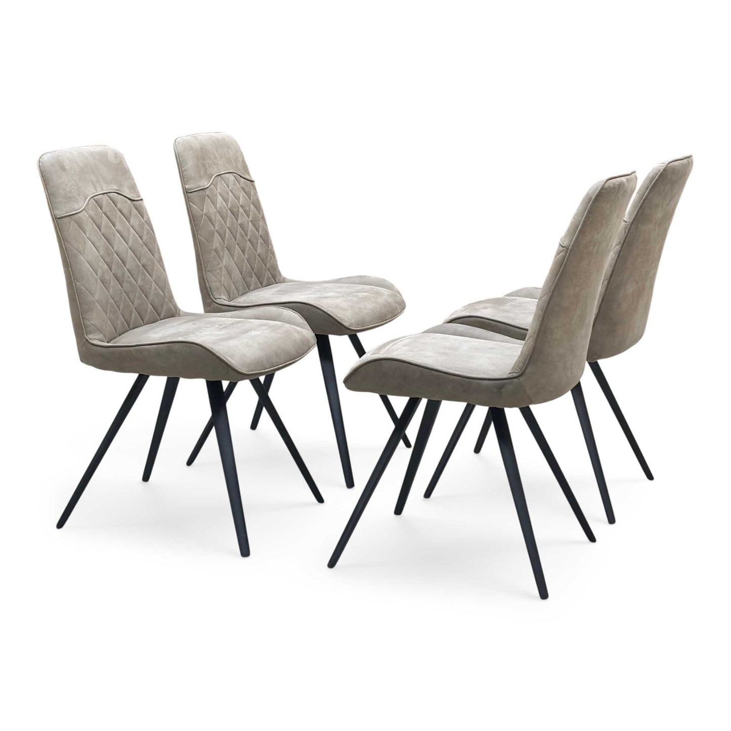 ‘Warrior’ Taupe Fabric Set of 4 Standard Dining Chairs