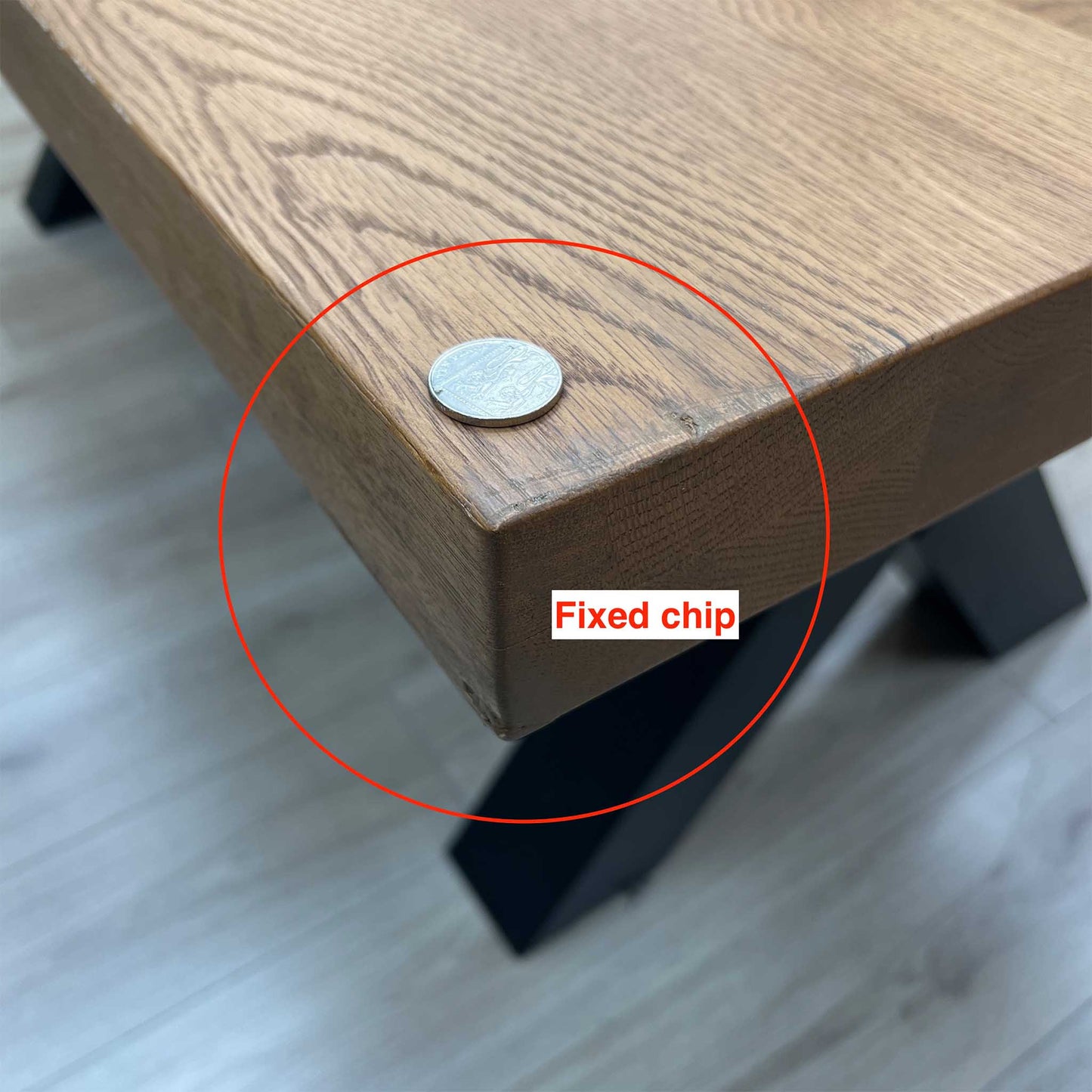 Bodahl 'Terra' 6 Old Bassano Solid Oak Straight Top 200cm Dining Table with Metal X-Shaped Legs
