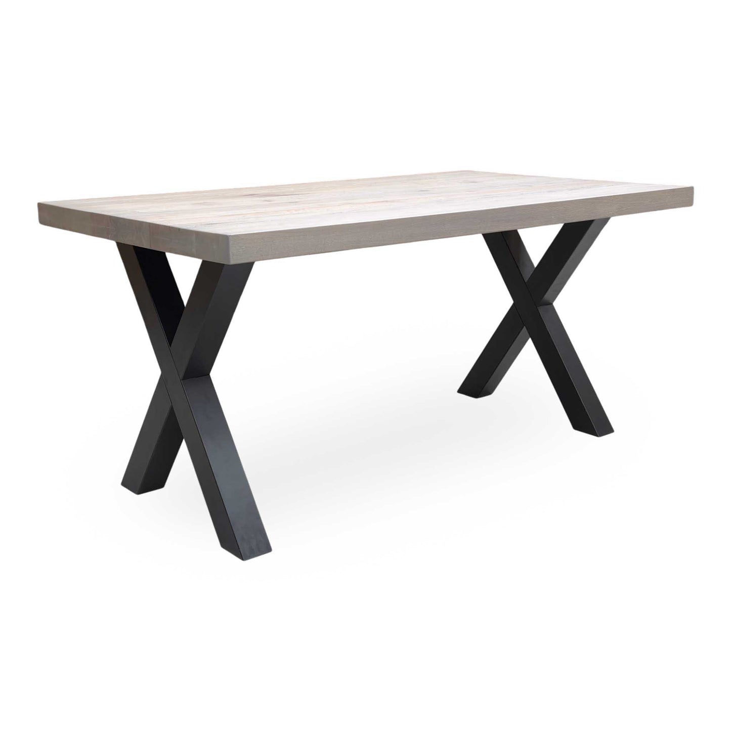 Bodahl ‘Terra’ 8 Vintage Grey Solid Oak 160cm Straight Edge Compact Dining Table with Steel Grey Fabric Set of 4 Swivel Dining Chairs Furniture Village