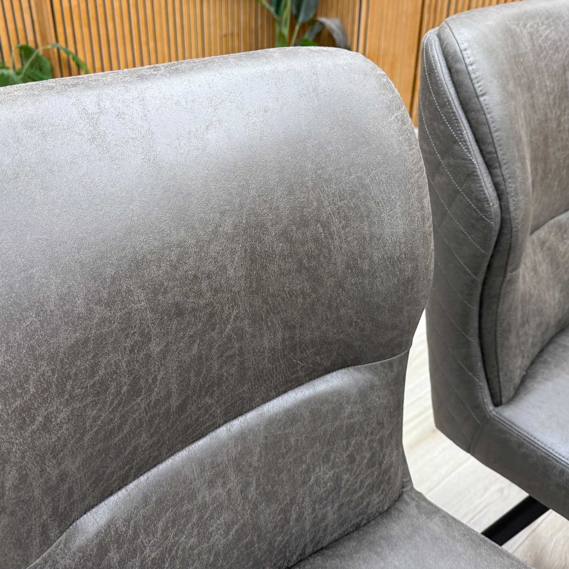 'Bodahl 'Terra' Steel Grey Fabric Set of 4 Swivel Dining Chairs Furniture Village