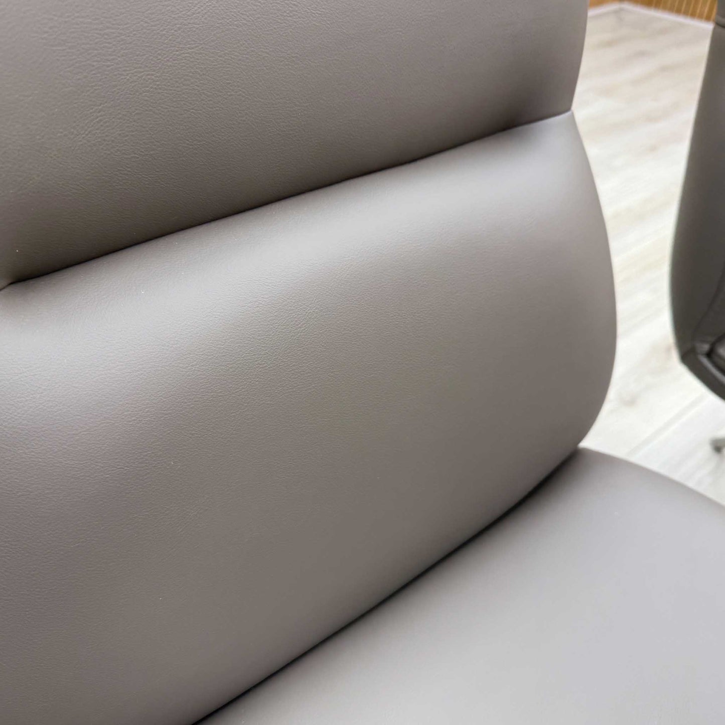 'Quattro' Taupe Faux Leather Set of 4 Swivel Dining Chairs Furniture Village