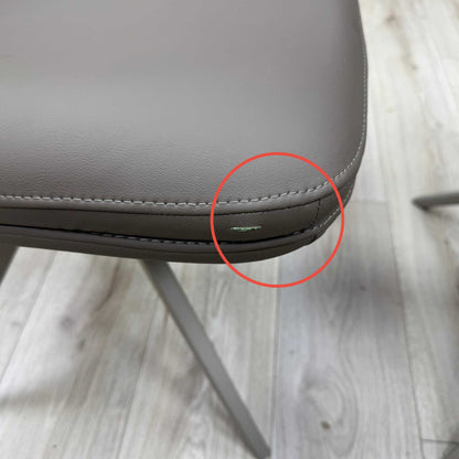 'Quattro' Taupe Faux Leather Set of 4 Swivel Dining Chairs Furniture Village