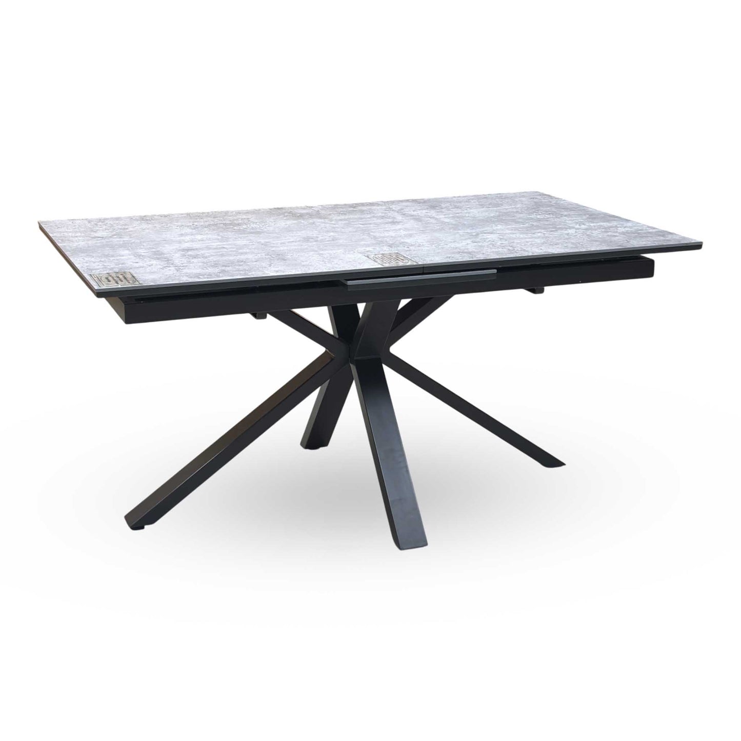 ‘Moon’ Concrete Effect 160cm Pop Up Extending Dining Table Furniture Village