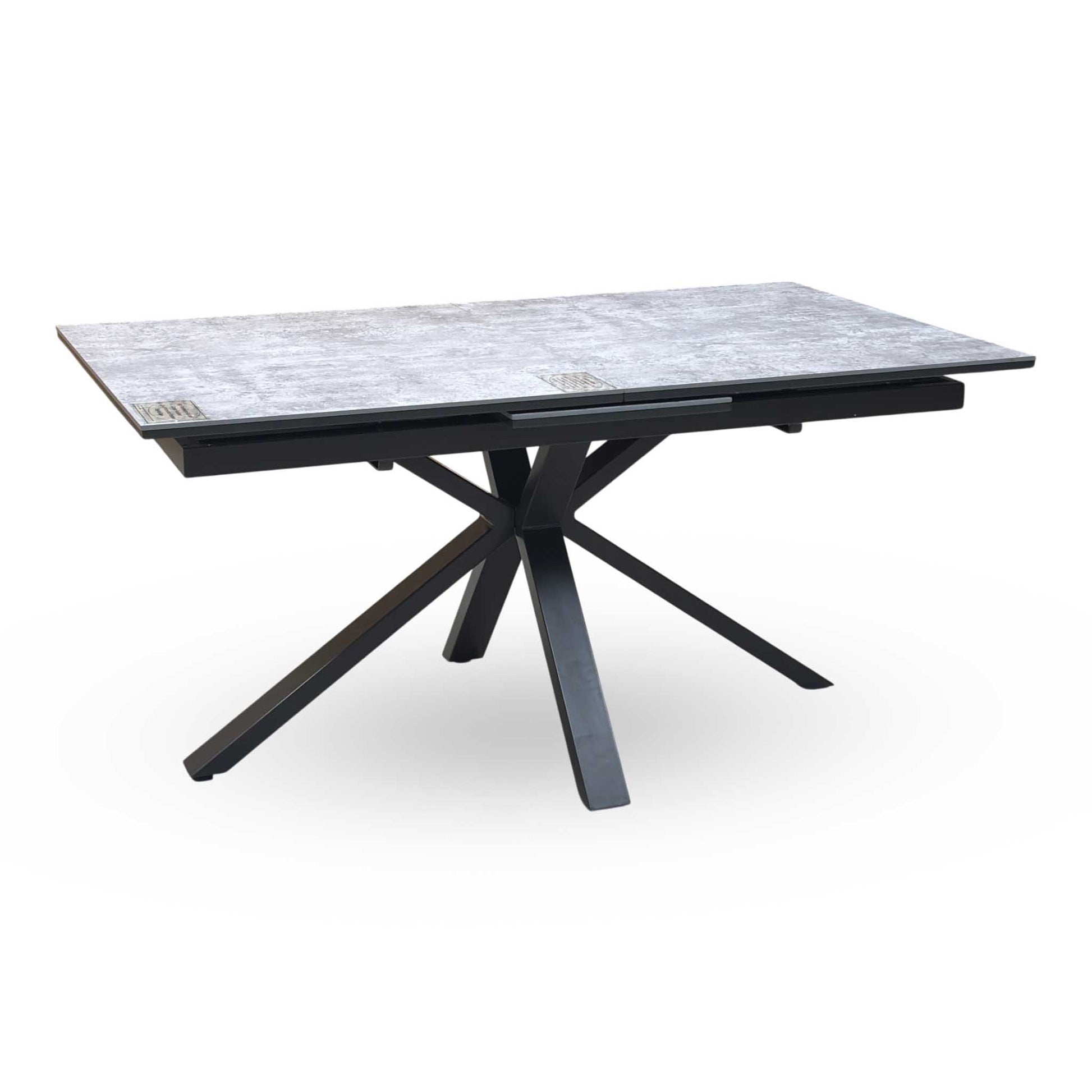 ‘Moon’ Concrete Effect 160cm Pop Up Extending Dining Table Furniture Village