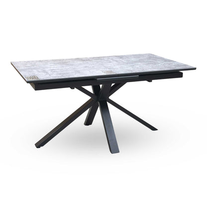 ‘Moon’ Concrete Effect 160cm Pop Up Extending Dining Table Furniture Village
