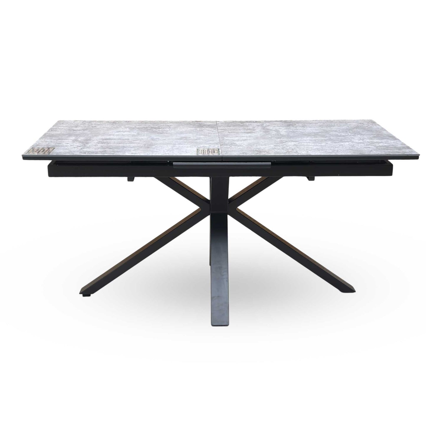 ‘Moon’ Concrete Effect 160cm Pop Up Extending Dining Table Furniture Village