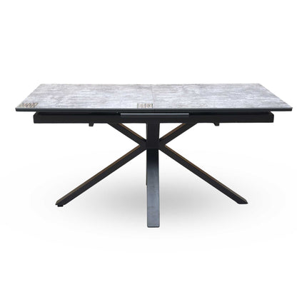 ‘Moon’ Concrete Effect 160cm Pop Up Extending Dining Table Furniture Village