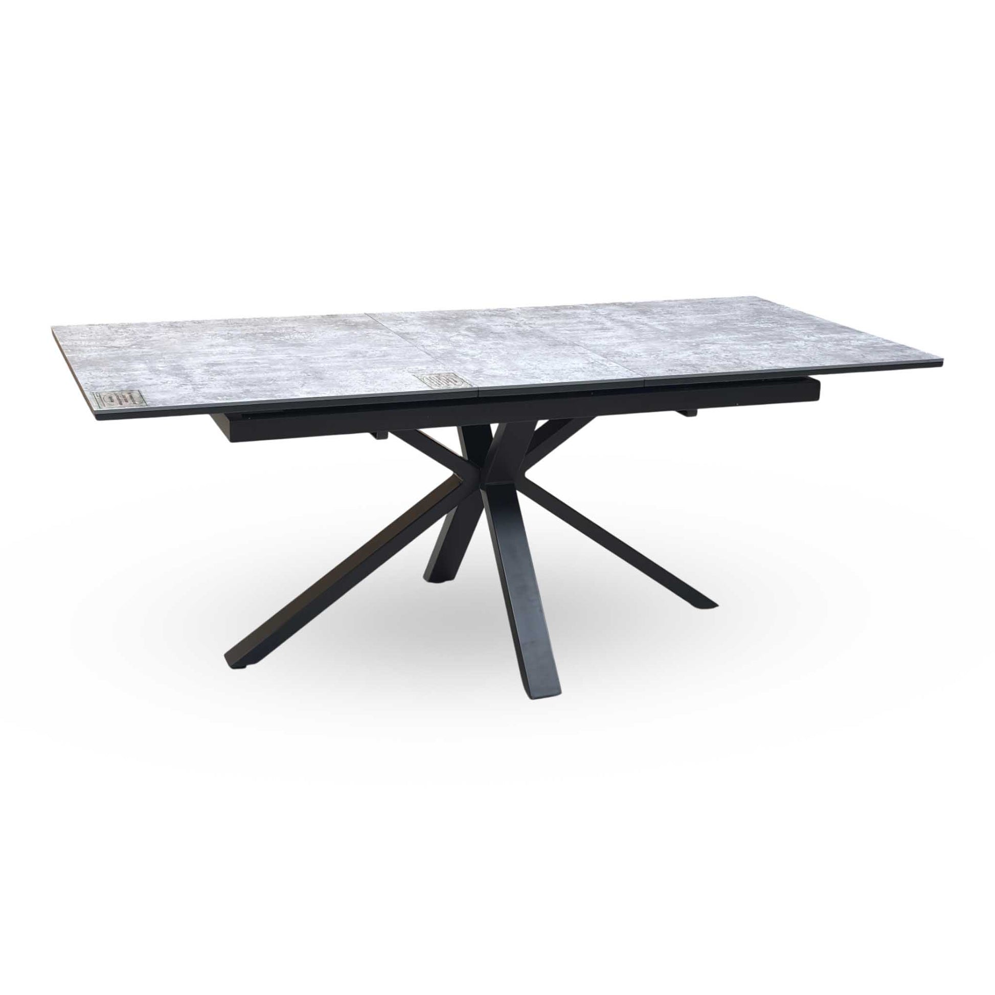 ‘Moon’ Concrete Effect 160cm Pop Up Extending Dining Table Furniture Village
