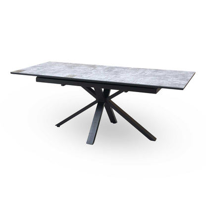 ‘Moon’ Concrete Effect 160cm Pop Up Extending Dining Table Furniture Village