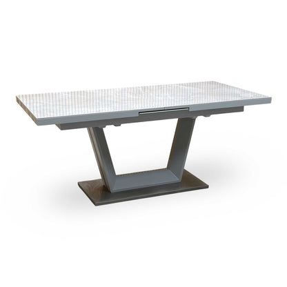 ‘Grigio’ Marble Effect Ceramic Top Large Extending Dining Table