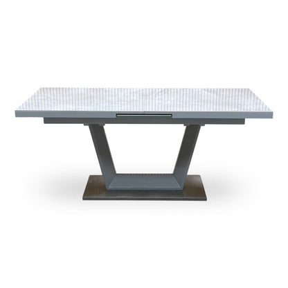 ‘Grigio’ Marble Effect Ceramic Top Large Extending Dining Table