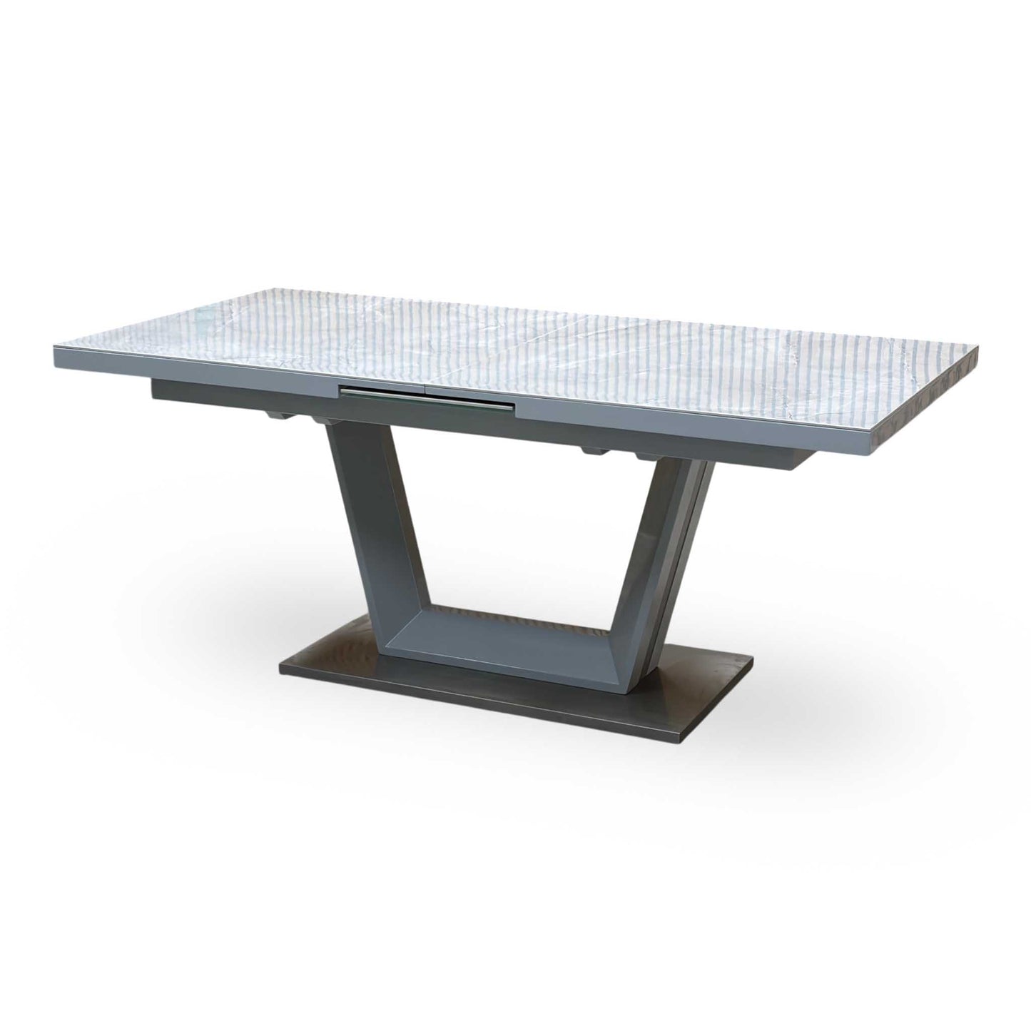 ‘Grigio’ Marble Effect Ceramic Top Large Extending Dining Table