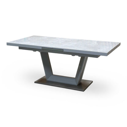 ‘Grigio’ Marble Effect Ceramic Top Large Extending Dining Table