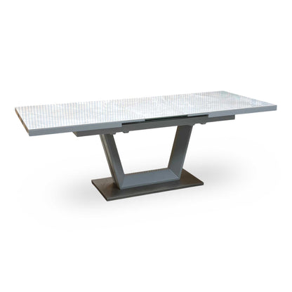 ‘Grigio’ Marble Effect Ceramic Top Large Extending Dining Table