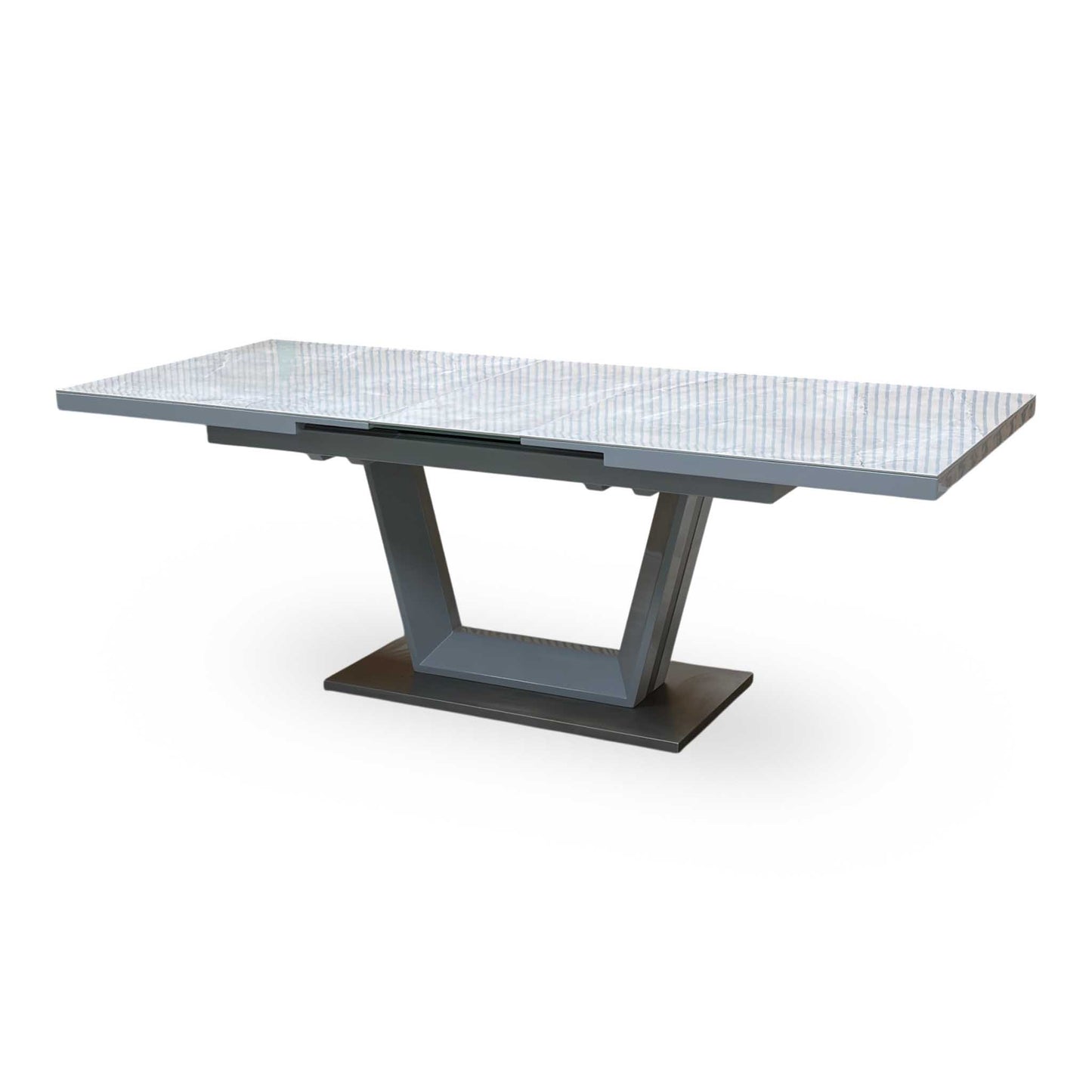 ‘Grigio’ Marble Effect Ceramic Top Large Extending Dining Table