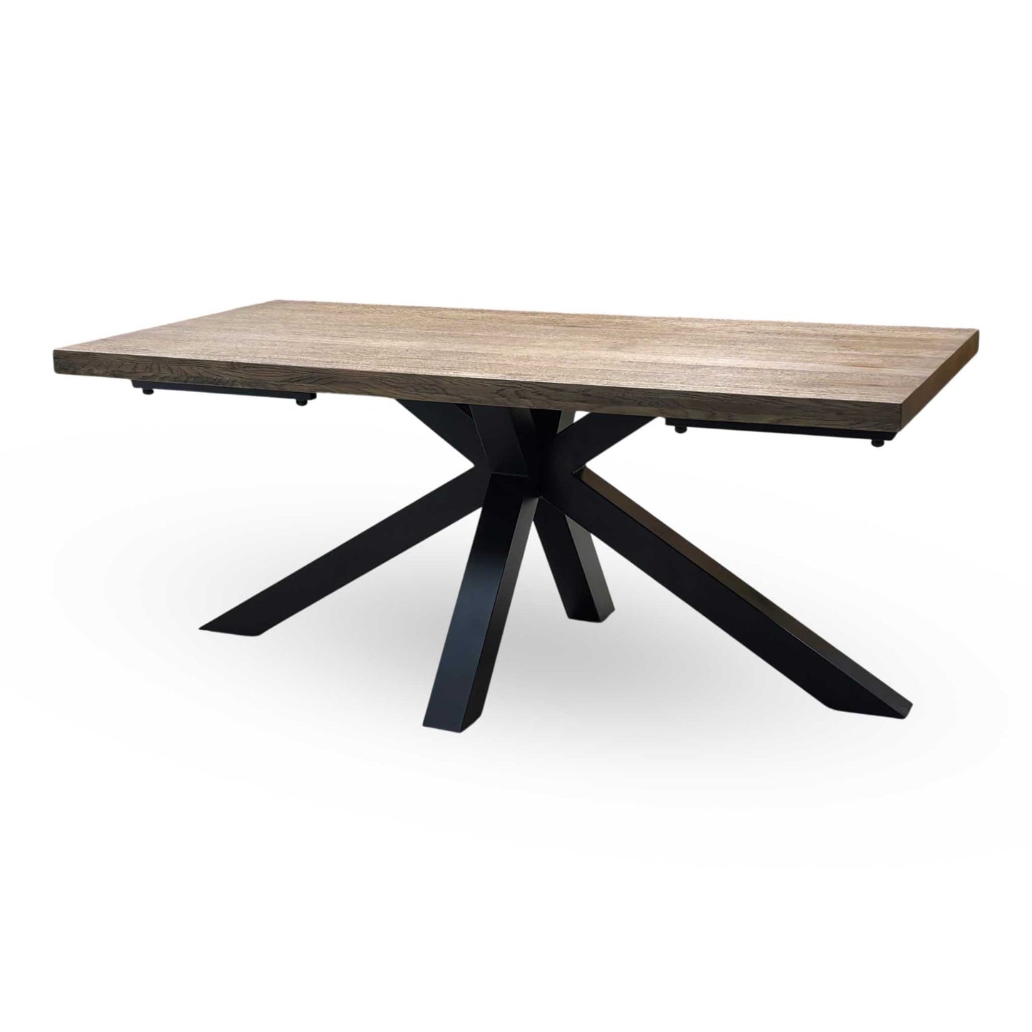 'Jupiter’ Dark Oak Solid Oak 180cm Dining Table with Star Base Furniture Village