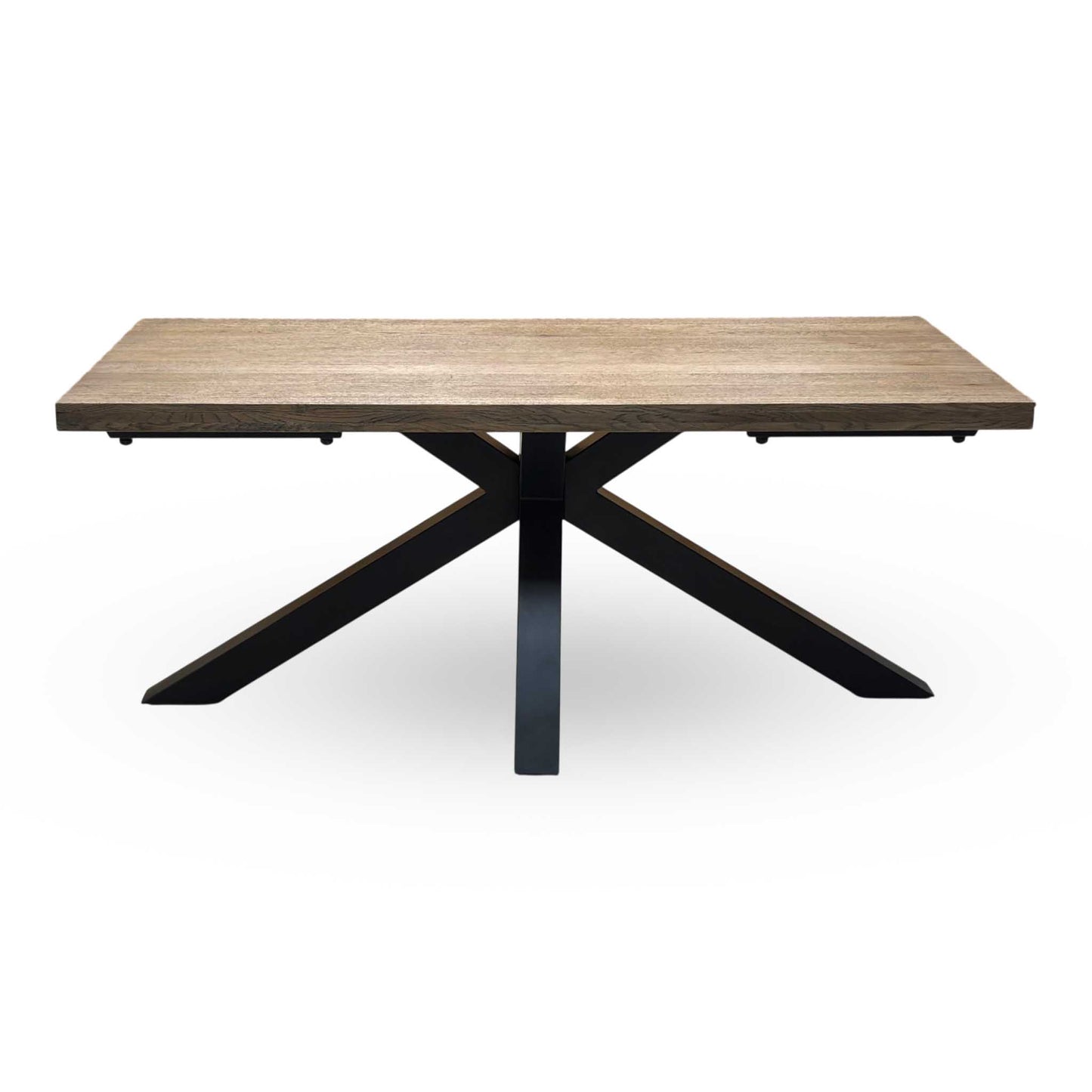 'Jupiter’ Dark Oak Solid Oak 180cm Dining Table with Star Base Furniture Village