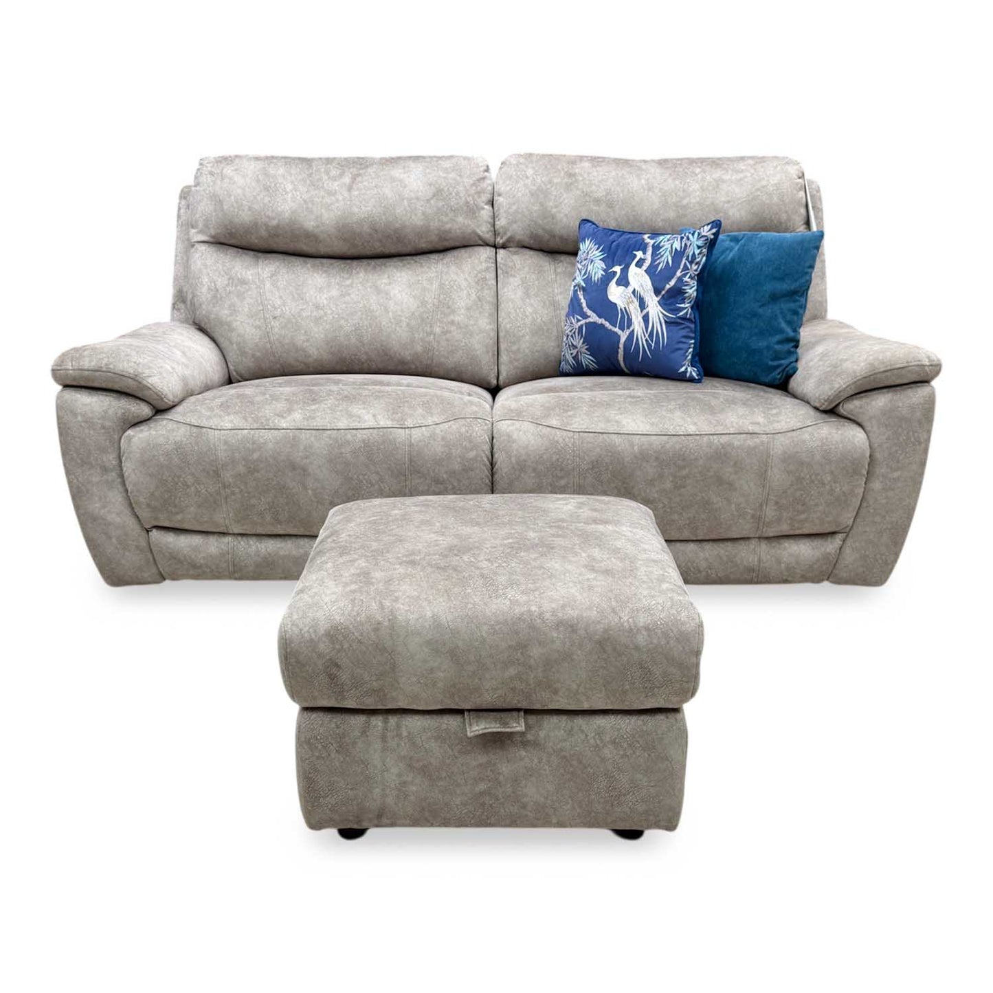 'Sloane' Marble Charcoal Grey Fabric 3 Seater Power Recliner Sofa Furniture Village