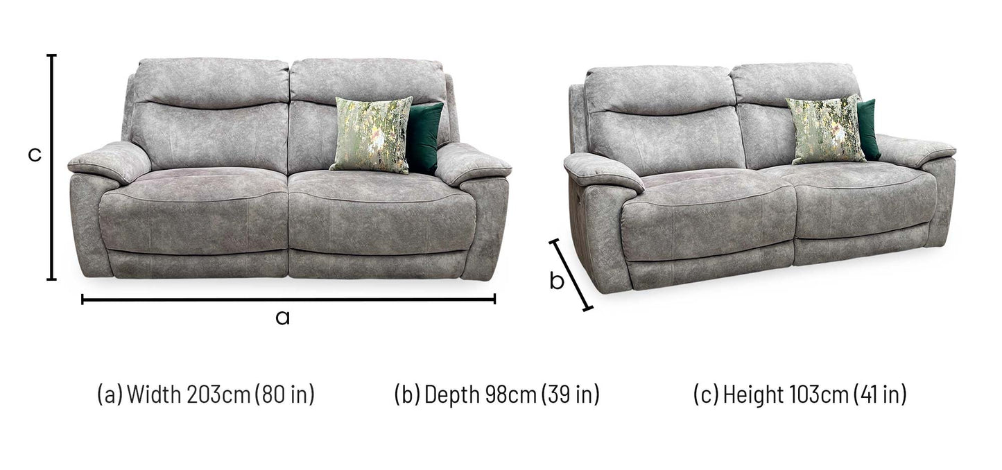 'Sloane' Marble Charcoal Grey Velvet Fabric 3 Seater Sofa