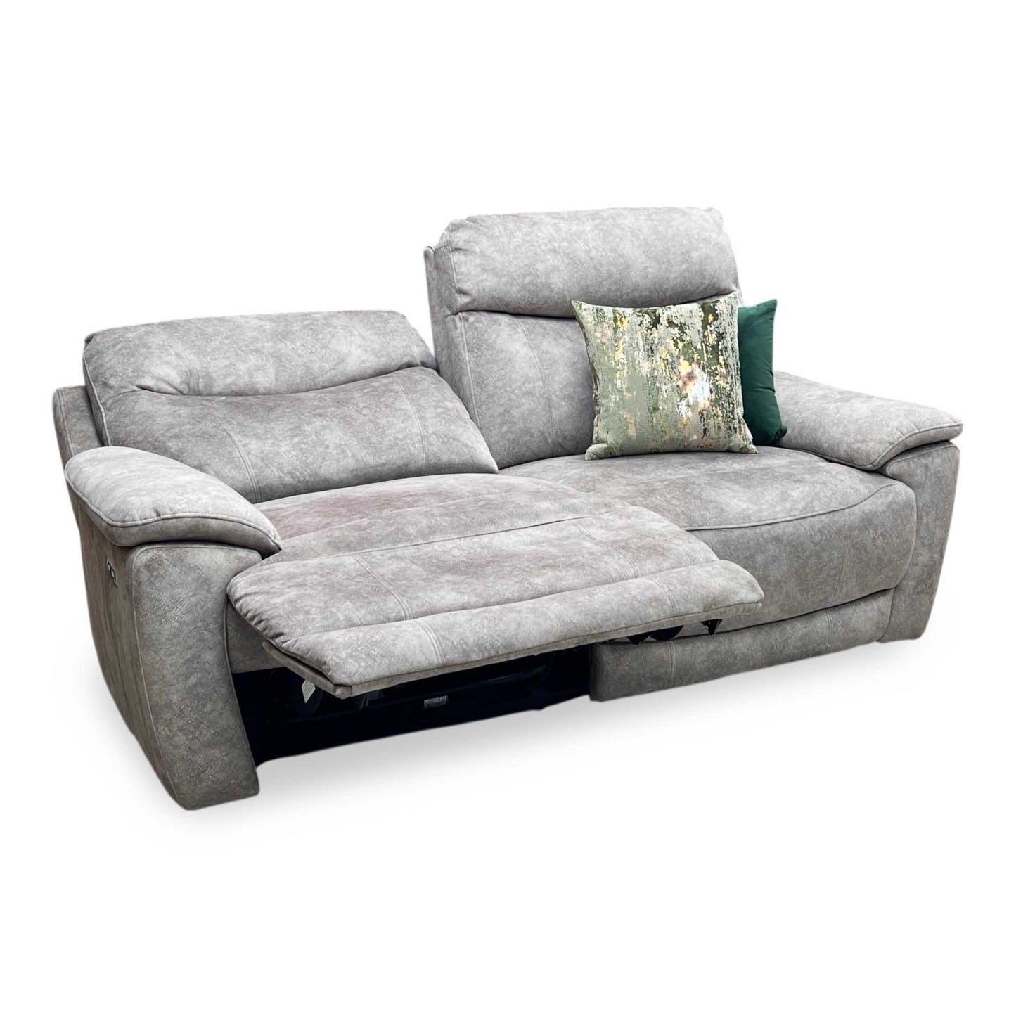 'Sloane' Marble Charcoal Grey Velvet Fabric 3 Seater Sofa