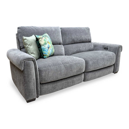 'Nixon' Fab-Can-R456 Anthracite Grey Fabric 3 Seater Power Recliner Sofa Furniture Village