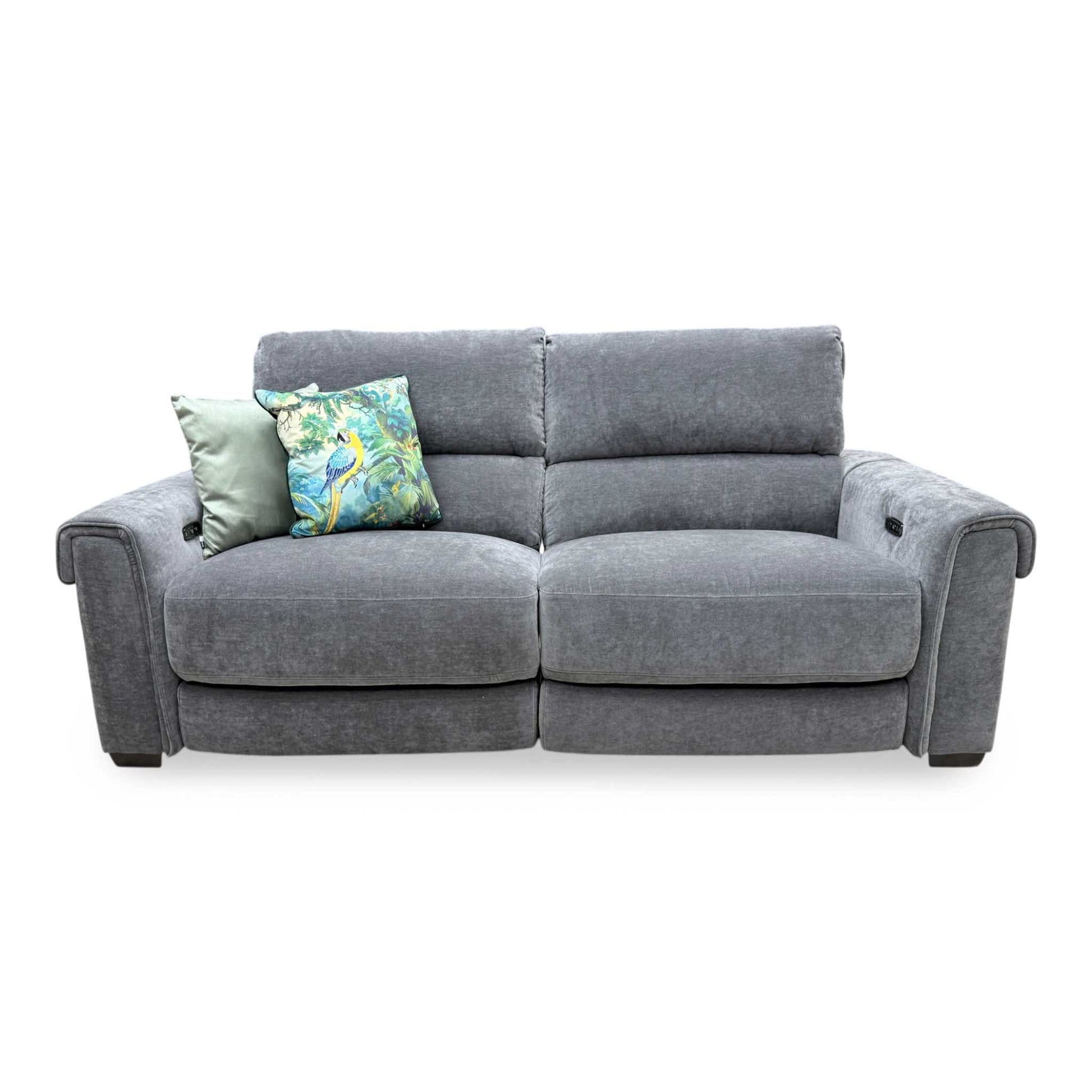 'Nixon' Fab-Can-R456 Anthracite Grey Fabric 3 Seater Power Recliner Sofa Furniture Village