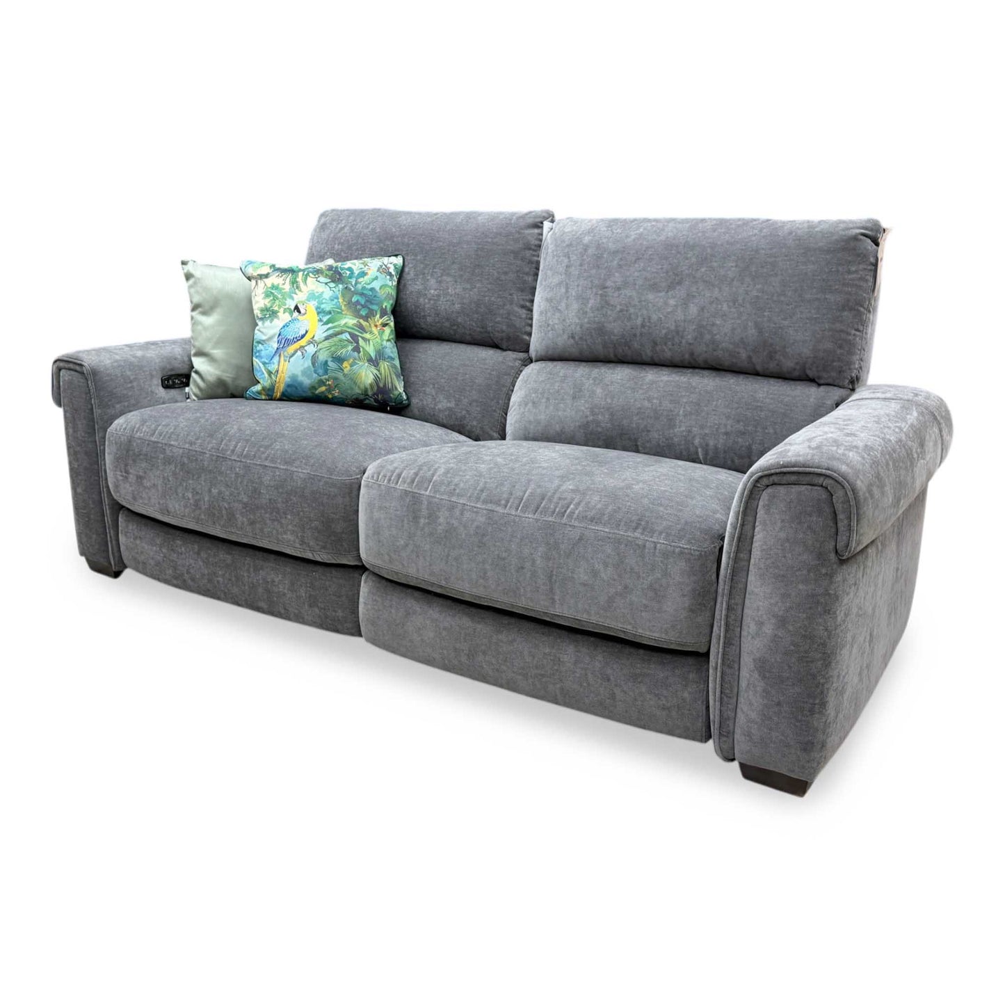 'Nixon' Fab-Can-R456 Anthracite Grey Fabric 3 Seater Power Recliner Sofa Furniture Village