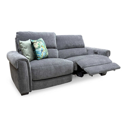 'Nixon' Fab-Can-R456 Anthracite Grey Fabric 3 Seater Power Recliner Sofa Furniture Village