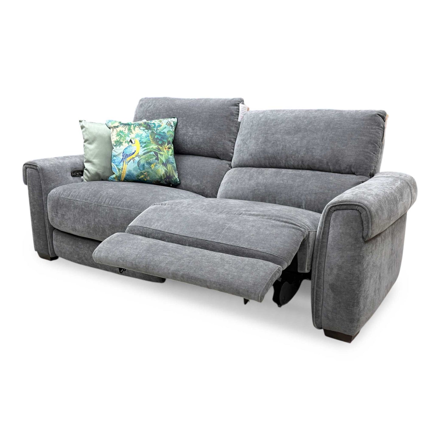 'Nixon' Fab-Can-R456 Anthracite Grey Fabric 3 Seater Power Recliner Sofa Furniture Village