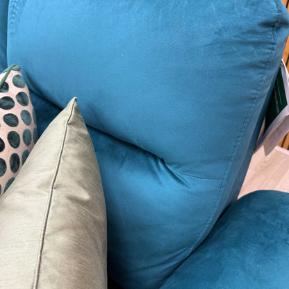 'Morgan' Opulence Teal Velvet Fabric 2 Seater Power Recliner Sofa Furniture Village