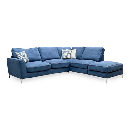 ‘Legend' Cosmo Navy Fabric Right Hand Facing Classic Back Corner Sofa