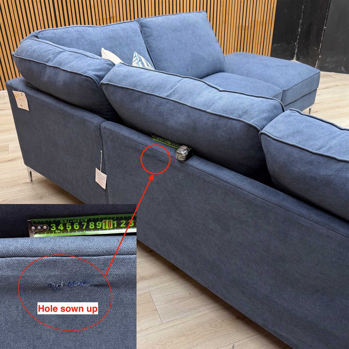 ‘Legend' Cosmo Navy Fabric Right Hand Facing Classic Back Corner Sofa – view 8