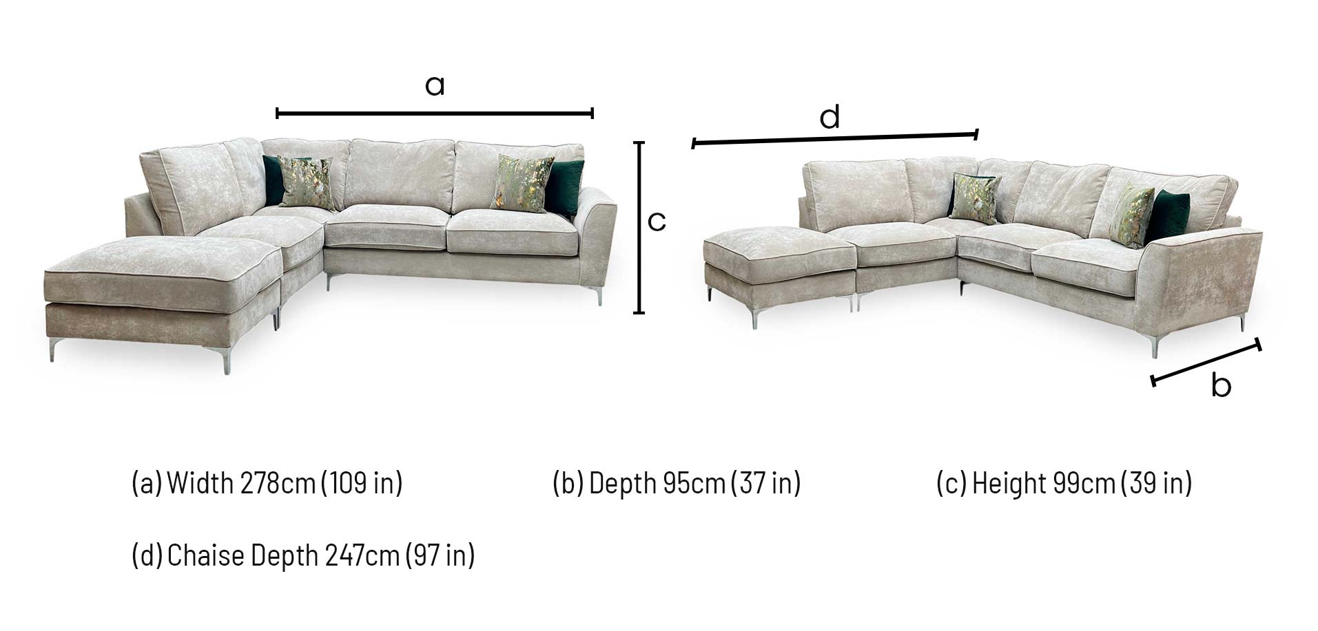 ‘Legend’ Kingston Mushroom Fabric Left Hand Facing Classic Back Corner Sofa Furniture Village