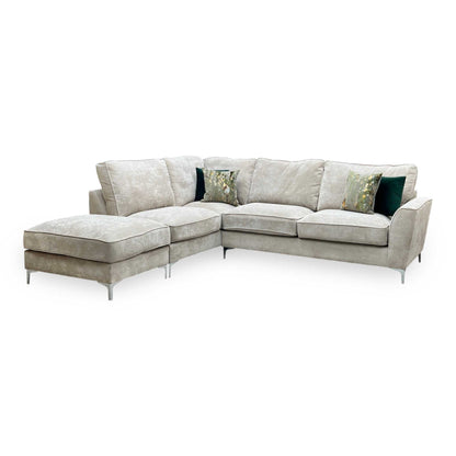 ‘Legend’ Kingston Mushroom Fabric Left Hand Facing Classic Back Corner Sofa Furniture Village